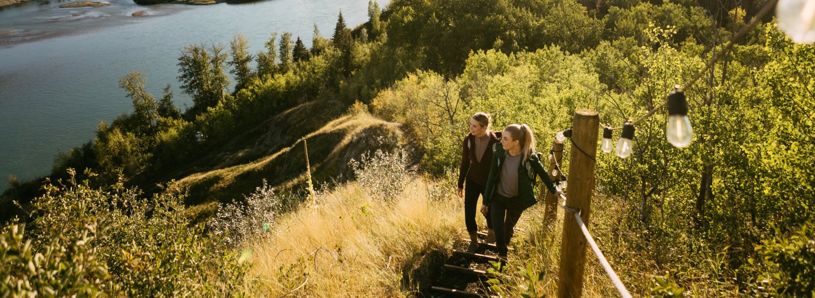 A couple hikes on a trail in the Edmonton River Valley
